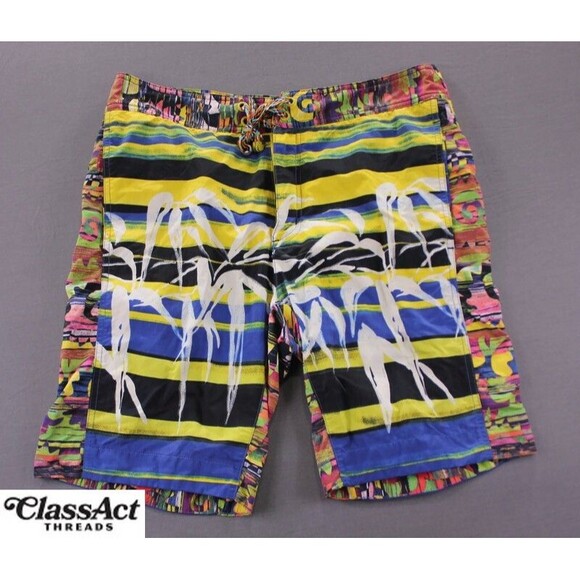 Robert Graham Swim Trunks Classic Fit Geometric Multicolor Board Shorts Sz 32 - Picture 1 of 11